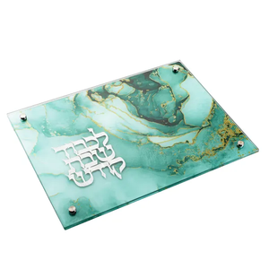 183342 Teal Marble Challah Board 11x15"