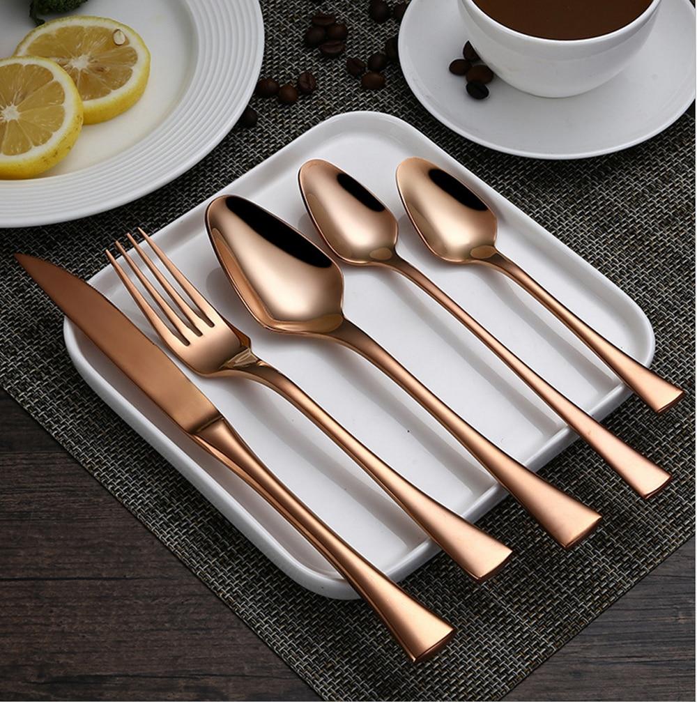 FSLM-1829-G TAJ Fishtail Flatware Matte Gold Service For 4