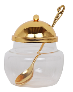 59321 New Honey Dish Gold With Spoon