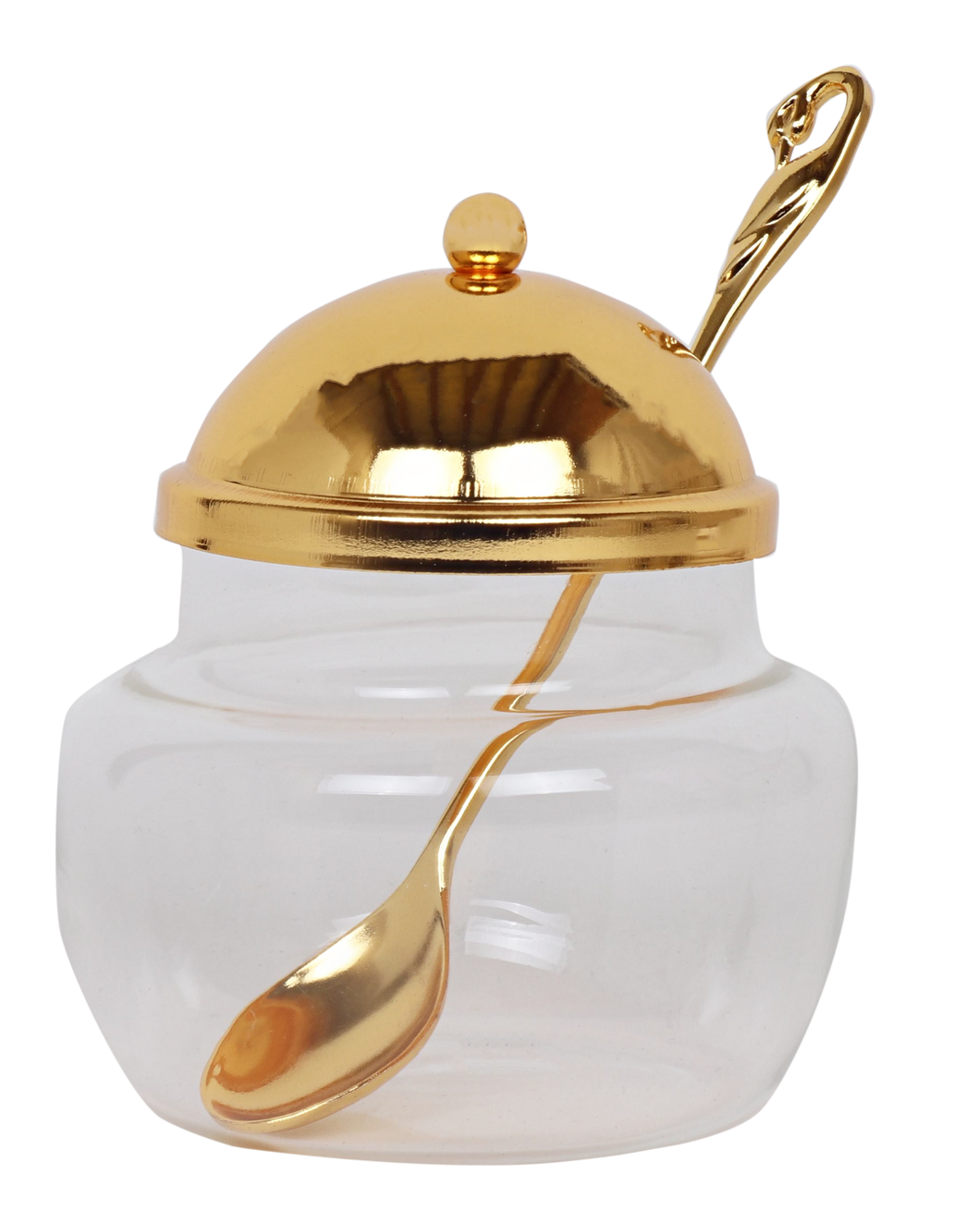 59321 New Honey Dish Gold With Spoon