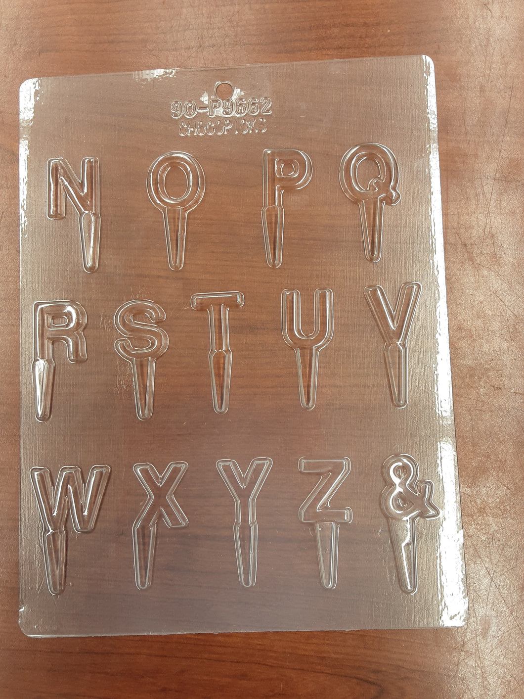 #90-P9662 LETTER N-Z CHOCOPICK CHOCOLATE MOLD