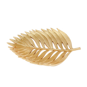 14455-02 POLYRESIN 12" PALM LEAF DECORATION, GOLD