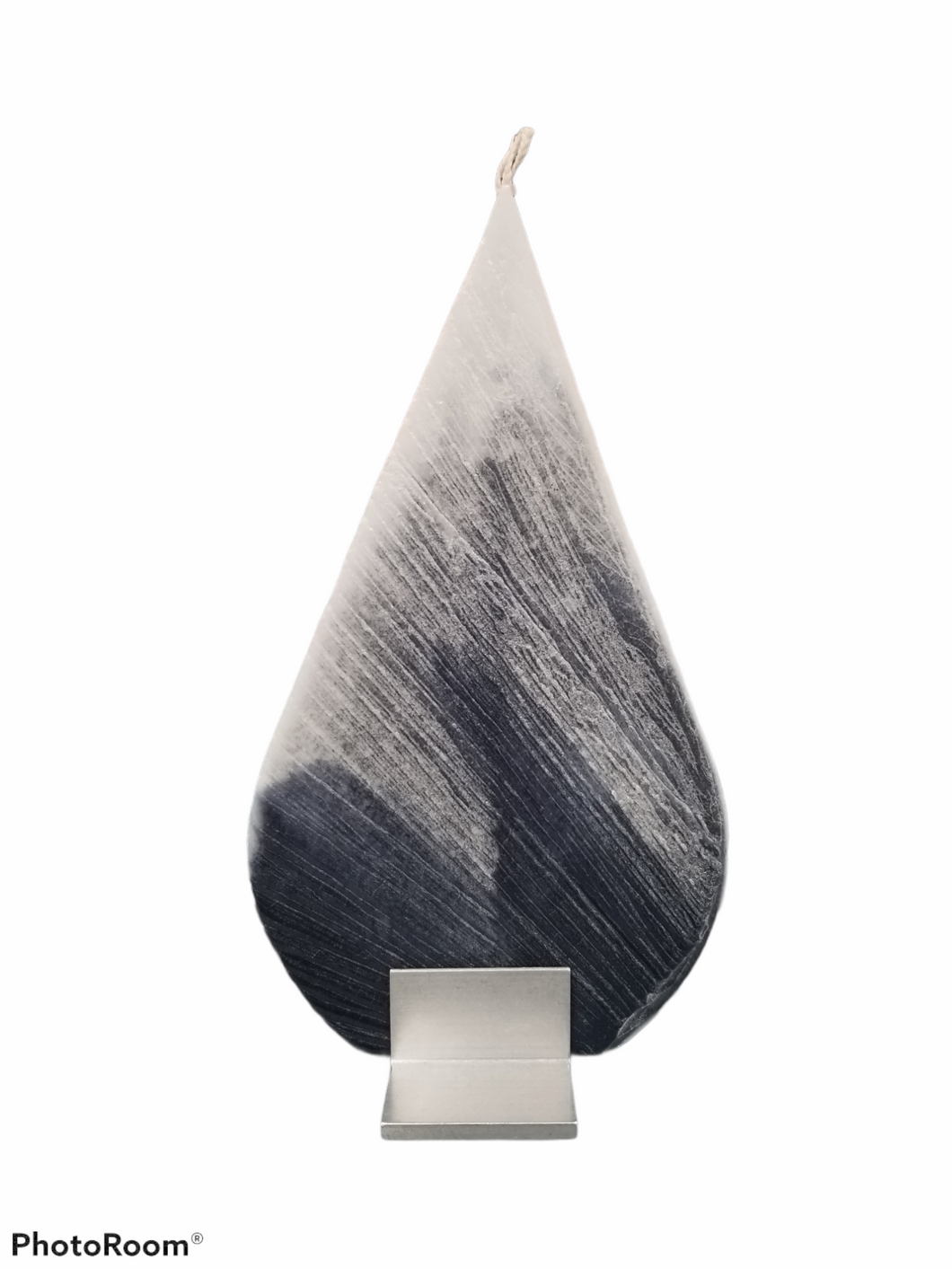 Tear Drop Black White Havdalah Candle