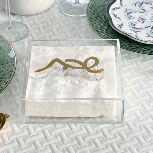 J-NHW-GD Napkin Holder With Shabbos Weight