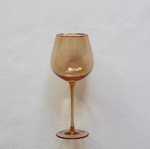 VD-P27-AM - Platinum, Amber with  Gold Rim, Wine Glass, 27 oz"