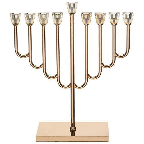 UK49427 Metal Menorah 36 cm with Golden Crystal C