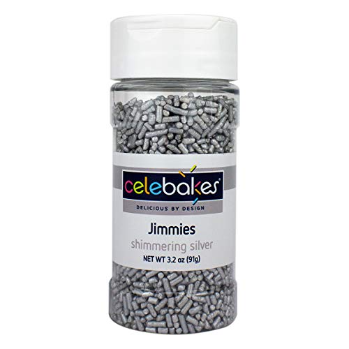 Celebakes Shimmering Silver Jimmies, 3.2 oz.