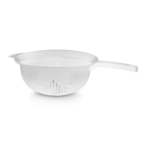 White Strainer with handle 9.75in