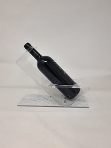 Lucite Wine Bottle Holder With Marble Accent