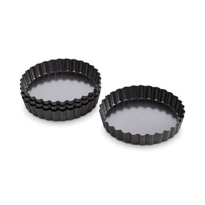 Mrs. Anderson's Baking Non-Stick Round Quiche Pan, 4.25in Set Of 4