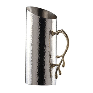 15739 SS Gld Leaf Handle Pitcher