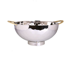 TMGB05 Stainless Steel Salad Bowl with Mosaic Handles - 12.5"W x 10"L x 5.2"H