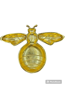 TAJ A1-90228 Bee Honey Dish Gold