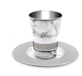 12461 Marble & Silver Becher