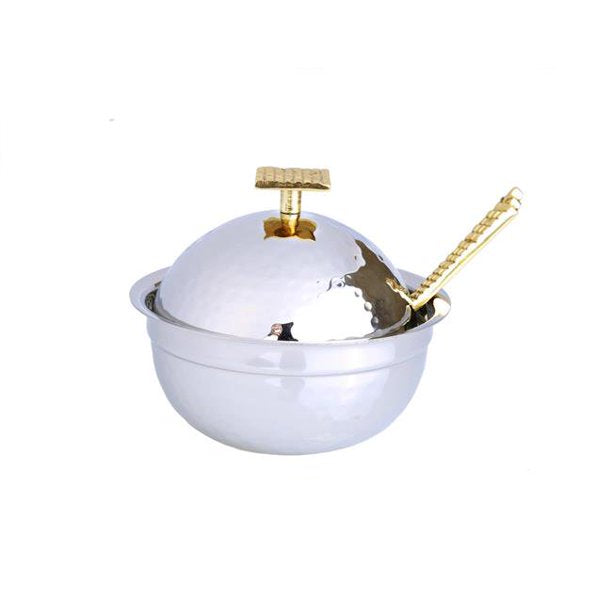 Stainless Steel Honey Dish with Mosaic Handle - 4.25