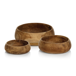 ID-389-1 BALI TEAK ROOT BOWLS Large