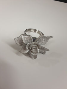 3D Flower Silver Napkin Ring