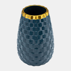 15737-02 9" Textured Vase, Teal