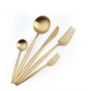 FSLM-1805-AG TAJ Moderna Flatware Gold Service For 4