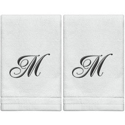 MWM-07202 M - Cotton velour monogram towel () - White/Black