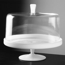 T-345 CAKE STAND WITH DOME 11"D (T-308 & T-327)