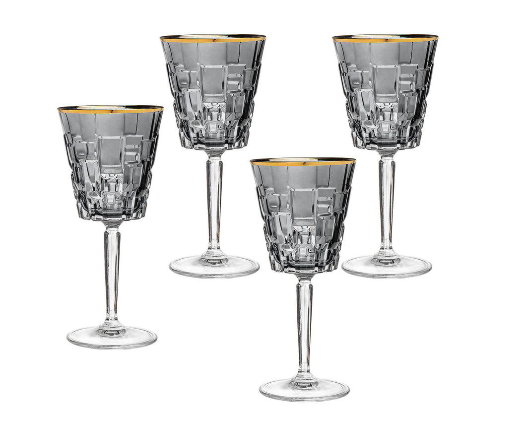 28039 MILANA - GOBLET SMOKE S/4 GLDR