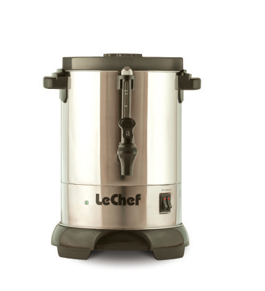 LeChef Hot Water Urn S/S 30 CUP, 6L W/ SHABBOS SWITCH