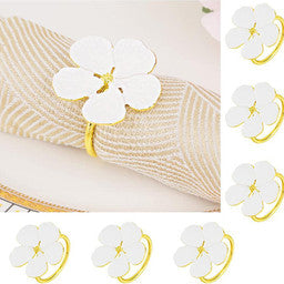 White Flower Napkin Ring