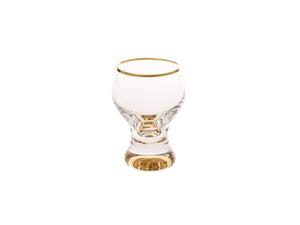 CLG827 Set of 6 Liquor Glasses with Gold Stem and Rim