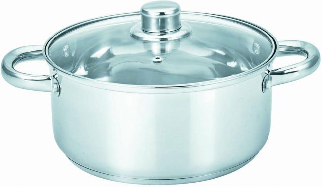 DUTCH OVEN-S.S. w-GLASS COVER 3 QT