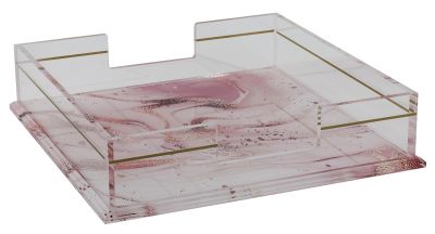 182429 Acrylic Flat Napkin Holder - Marble Design