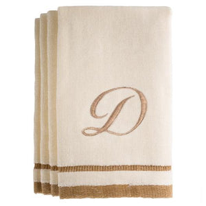 D - Cotton velour monogram towel - Ivory