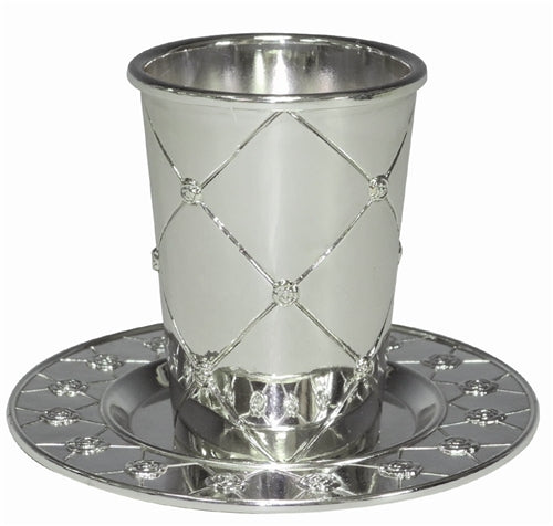 KC-CA213410B Kiddish Cup w/Plate Silver Plated