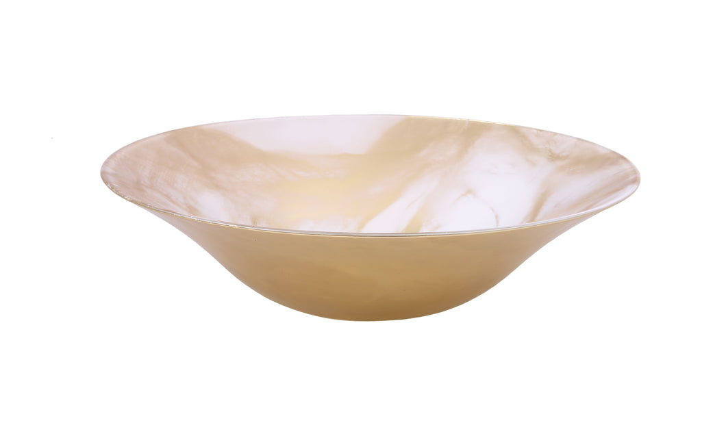 MB151 White Gold-Marble Salad Bowl - 11.75