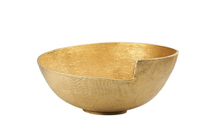 59622 RIDGE 12" BOWL - GOLD