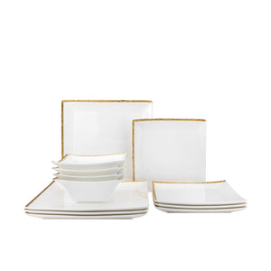 JS1212G Hammered Gold Dinnerware Service For 4 JS1212G