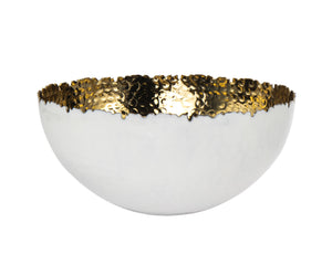 33562 10.5" WHITE/GOLD SALAD BOWL