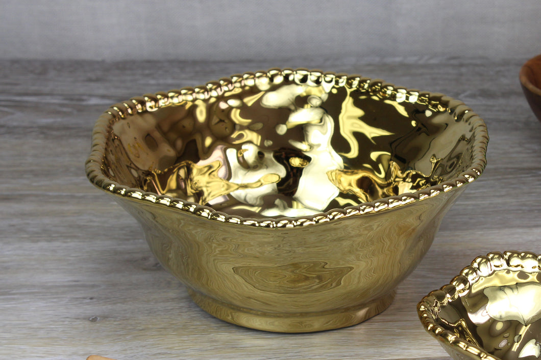 Pampa Bay Gold Salad Bowl Cer-1142-G