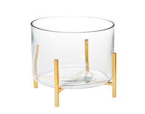 33651 GOLD SQ WIRE GLASS SALAD BOWL