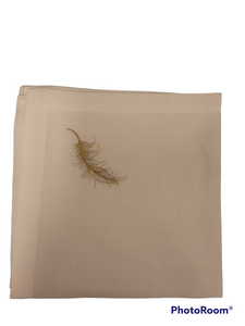 FTR-NAP SPILL-PROOF METALIIC FEATHER NAPKIN 20X20