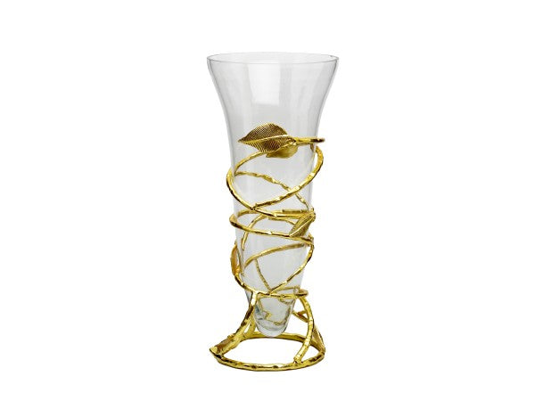 CVF533G Centerpiece Vase with Gold Leaf Stand