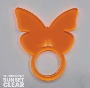 Set of 4 Fluorescent Sunset Butterfly Napkin Ring