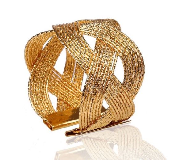 Gold Napkin Rings Woven Design