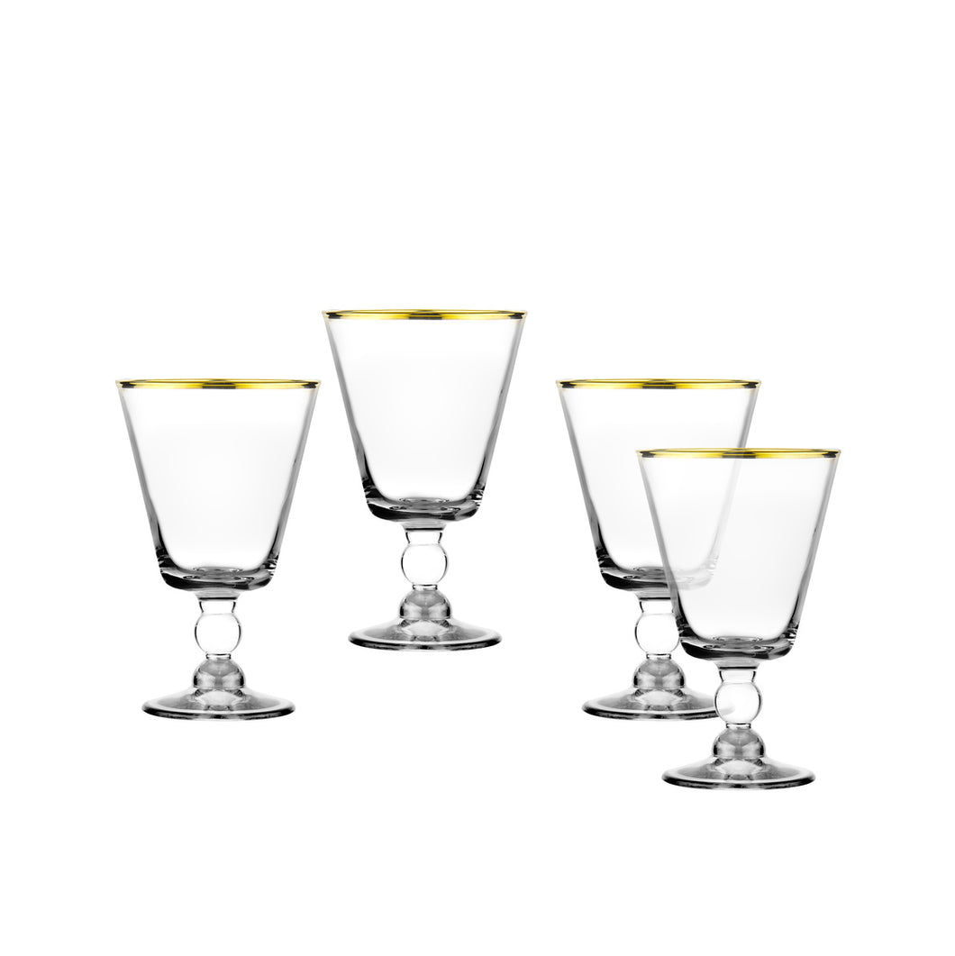 28931 VITOLO GOBLET CLEAR/GOLD S/4