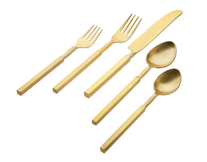 84218 Cubit  Matte Gold  Cutlery Service for 4