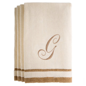 G - Cotton velour monogram towel - Ivory