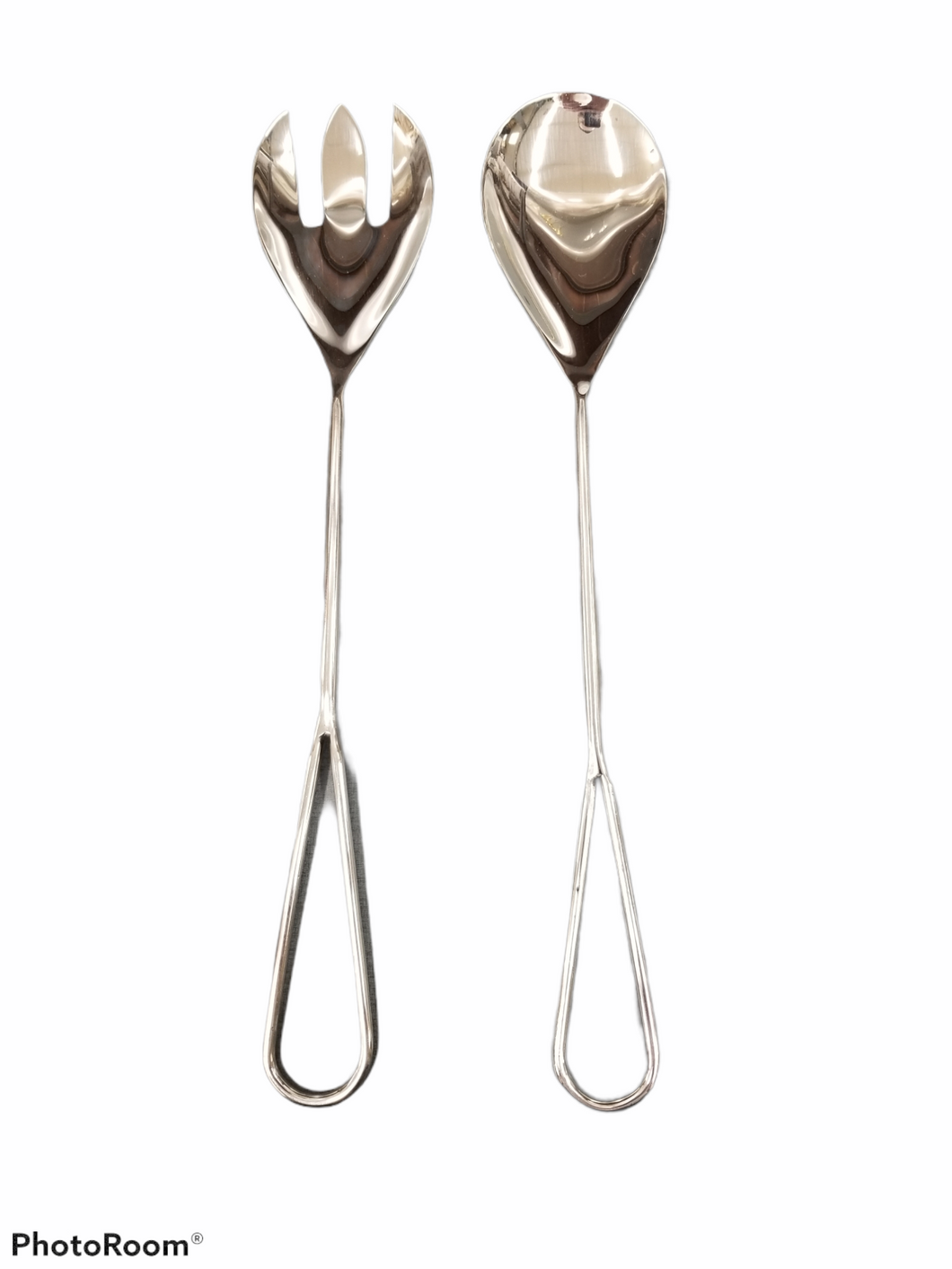 T100108 Silver Loop salad Servers