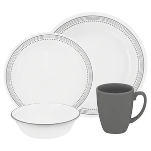 CORELLE SET CLASSIC, MYSTIC GRAY Service For 4