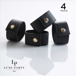 4 pc Coupe Style Napkin Ring with Single Snap Closure