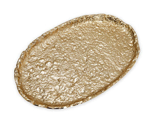 GT2548 Textured Gold Oval Tray - 13"L x 8.25"W